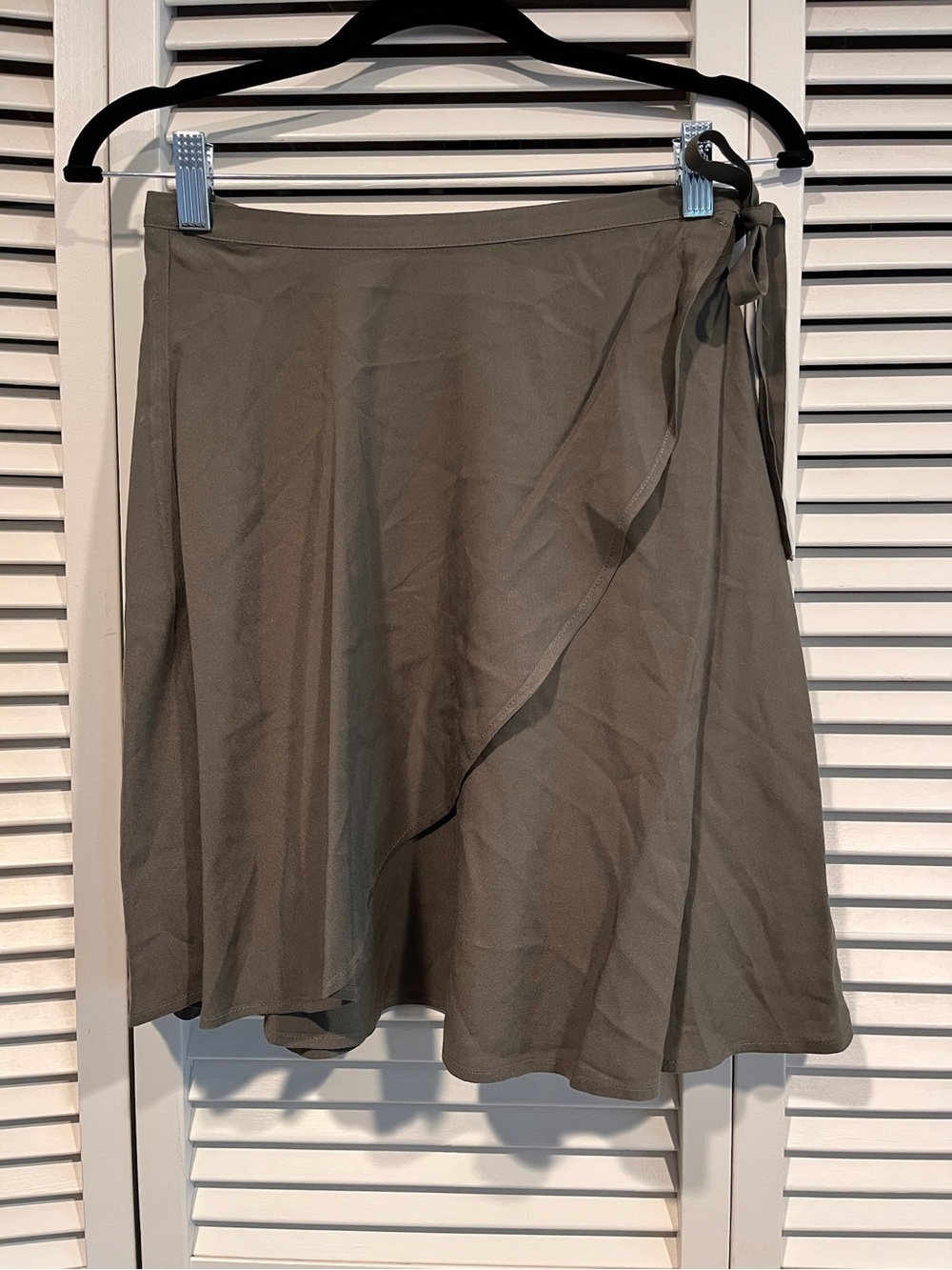 Lush Olive Green Wrap Skirt with Side Tie - Dance Skirt!